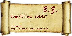 Bogdányi Zekő névjegykártya
